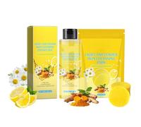 Set Di Dischetti Detergenti All'Acido Cogico Alla Curcuma, Dischetti Per Il Viso All'Acido Cogico E Alla Curcuma Per La Pulizia Del Viso Che Rimuovono L'Eccesso Di Esfoliazione (Giallo, Medio)