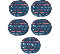 Bosch 55x Set di dischi per levigatura EXPERT O780, 125 mm, 55 pz (per Legno duro, Vernice su legno, Ø 125 mm, Grano 60/80/120/240, Professional Accessorio levigatrice rotoorbitale)