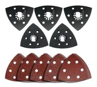 Set di dischi abrasivi multiutensile: contiene 5 platorelli triangolari a 6 fori e 30 fogli di carta abrasiva, 40#, 60#, 80#, 120#, 180#, 240#, 5 pezzi ciascuno.