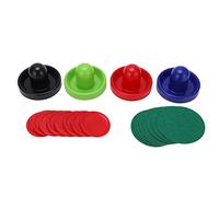 Set di dischi da hockey da tavolo multicolore, kit di accessori di ricambio per giochi di hockey da tavolo, 4 spingitori da hockey e 8 dischi con fondo in feltro, materiale plastico duro per un gioco