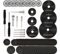Set di dischi da taglio per trapano Dremel, accessori per utensili rotanti, lame per sega circolare HSS, kit di ruote da taglio in resina diamantata con mandrini da 1/8 di pollice per taglio di legno,