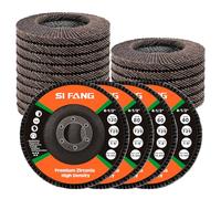 Set di dischi lamellari da 115 mm, grana 40, 60, 80, 120, per metallo, legno, acciaio, veloce e taglio, dischi lamellari, taglio preciso, 20 pezzi, corindone di zirconio per smerigliatrice angolare da