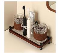 Set di dispenser di sapone da bagno, con scomparti per bagno e dentifricio, mensola e controsoffitti decorativi di lusso (piccolo)