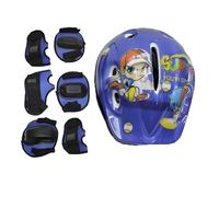 Set di dispositivi di protezione di sicurezza dei cartoni animati: casco protettivo anticaduta + ginocchiere, gomitiere e polsiere, protezione completa per la sicurezza sportiva, equipaggiamento prote