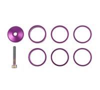 Set di distanziatori per bicicletta, 1 1/8", con tappo e dado a stella, in alluminio, 2 mm, 10 mm, per mountain bike, bici da corsa, forcella 28,6 mm, colore nero (viola)