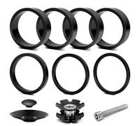 Set di distanziatori per manubrio bicicletta 1 1/8 - Set distanziali per bicicletta in alluminio 2 mm/3 mm/5 mm/10 mm con tappo sterzo, artiglio Ahead, distanziatore 1 1/8 pollici per mountain bike