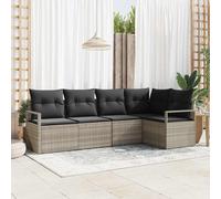 Set di divani 5 pz Grigio chiaro polyrattan