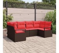 Set di divani 6 pz Marrone [Sintetico]: Rattan in Polipropilene