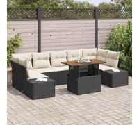 Set di divani da giardino, 8 pezzi, in polyrattan nero | Design modulare, cuscino rimovibile, spazio nascosto, resistente alle intemperie, per terrazza