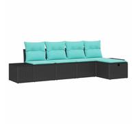 Set di divani da giardino in poli ratanset 4 pezzi con cuscini | Poly ratan resistente alle intemperie, cuscini rimovibili con cerniera, design modulare leggero, ideale giardino e terrazza