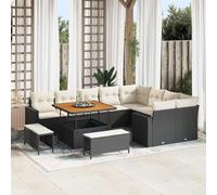 Set di divani da giardino modulari, 13 pezzi, 12 posti, in polyrattan | Cuscini resistenti alle intemperie, rivestimenti rimovibili, telaio in acciaio verniciato a polvere, adattamento modulare