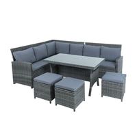 Set Di Divani In Polyrattan 7 Pezzi Grigio