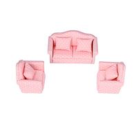Set di Divani per Casa delle Bambole 1:12, Divano in Miniatura Mini Divano Rosa Accessori per Mobili per Casa delle Bambole