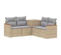 Set di divani per esterni, 5 pezzi, in poli ratan e acciaio, con deposito | Modulare, cassettone integrato, facile manutenzione, uso esterno tutto l'anno, design poly rattan e acciaio