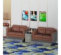 Set di divani Spettatore per sala da biliardo, tavolo da biliardo rialzato, sedia per guardare il salotto con mobile laterale di ricarica, tre posti per sala giochi e club ricreativo