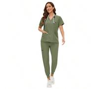 Set di divise chirurgiche da donna, uniforme per infermiere/salone/clinica, lavaggio a mano, completo di top e pantaloni, adatto per spa/assistenza infermieristica clinica L,M,S,XL,XXLTessuto intrecci