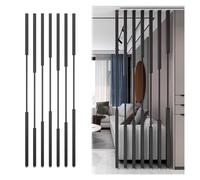 Set di divisori regolabili, 7 pezzi, nero, elegante metallo per camera da letto e ufficio, separatore spaziale moderno da 1,6 - 2,4 m, elegante decorazione a colonne divisorie