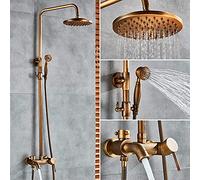 Set di doccia da bagno set da bagno miscelatore per doccia tocca da 8 pollici con pioggia della testa del sistema di doccia rubinetto vano con spray a spruzzo a spruzzo a muro-anticato ottone LWX