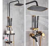 Set di doccia da bagno set da bagno miscelatore per doccia tocca da 8 pollici di doccia con pioggia di doccia rubinetto vano con spray a spruzzo a muro a parete black montata oro LWX