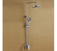 Set di doccia da bagno Set di coperchio in ottone Coperchio da bagno Monte a muro con pioggia Mixer a leva singola doccia set di doccia a mano rotonda maniglia facile da installare il lusso LWX