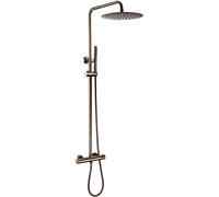 Set di doccia set di doccia termostatica, cavalcatura a parete multifunzione Exposed Discia colonna RUCETTO BAGNO CON TESTA PIOGA PIORO, SISTEMA DELLA DOCHETTA SOLIDE BRASSE SET con doccia e doccia H
