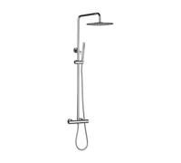 Set di doccia termostatica set multifunzione a parete a parete esposta colonna tono rompicapo con ottone e tubo con pioggia di pioggia deviante (cromo, 12 pollici) Beauty Comes