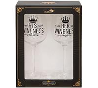 Set di due bicchieri da vino "His Wineness", "Her Wineness", 420 ml, in confezione regalo