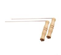 Set di due canne da rabdomanzia, in puro rame al 99,9%, con impugnature in legno, per rilevazione e rilevamento dell'energia terrestre (2 pezzi)