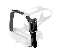 Set di due cinghie in pelle nera per puntapiedi vintage