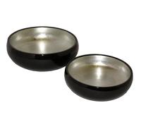 Set di due ciotole decorative in lacca d'argento