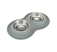 Set di due ciotole in silicone e acciaio inox 2×0.4l diametro 14cm misura total