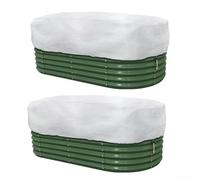 Set di due coperture invernali per piante con coulisse di regolazione per una protezione affidabile dal gelo e prevenzione che la copertura venga spazzata via dal vento (bianco)