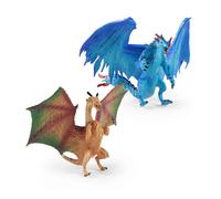 Set di due draghi in plastica 12 cm