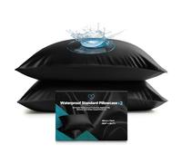 Set di due federe protettive impermeabili nere, sicure con prodotti per massaggi a base di olio, acqua e silicone, ipoallergeniche, silenziose, lavabili in lavatrice