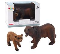 Set di due figure di orso bruno con cucciolo