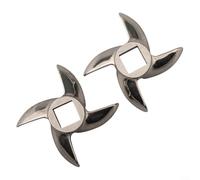 Set di due lame da taglio in acciaio inossidabile; progettate per adattarsi a tutti i tritacarne #12; scelta sia per la lavorazione elettrica che manuale