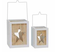 Set di due lanterne decorative in legno di Boltze