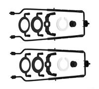 Set di due paralumi con supporto per arpa, regolabile, per paralumi da 18,4 a 25,4 cm, E14, E26, E27, compatibilità con base (nero)