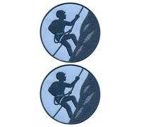Set di due - Patchion ALPINIST - climber, mountaineer - Nero, gancio e asola compatibili con VELCRO® - Patch/Insegna/Emblema ricamato