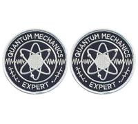 Set Di Due - Patchion Esperto Meccanica Quantistica - Nero Adesivo A Maglia - Ricamo Patch Badge Emblema