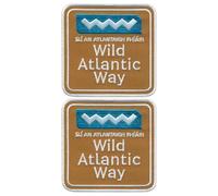 Set Di Due - Patchion Wild Atlantic Way - Segnale - Cucibile - Ricamo Patch Badge Emblema