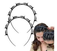 Set di due pezzi doppia frangia acconciatura capelli pinze con torsione e clip clip per capelli estivi fascino, fascia per te - anche le donne amiche (nero, 2 pezzi)