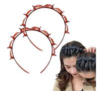 Set di due pezzi doppia frangia acconciatura capelli pinze con torsione e clip clip per capelli estivi fascino, fascia per te - anche le donne amiche (rosso, 2 pezzi)
