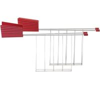 Set di due pinze in acciaio per tostapane plisse' colore rosso