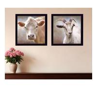 Set di due stampe da parete con cornice nera ""Up Close on the Farm""
