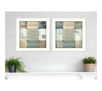 Set di due stampe incorniciate Sunshine Sand and Sea White Wall Art