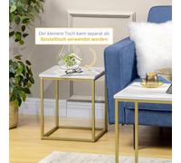 Set di Due Tavolini in Acciaio Bianco per Salotto e Camera Tavolini da CaffÃ¨ con Struttura Robustea - HOMCOM