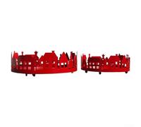Set di due vassoi in ferro con temi natalizi dei cartoni animati, perfetto per decorare e organizzare candele, dolcetti e ornamenti interni (rosso)