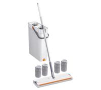 Set di e secchiello - Strumento di pulizia domestica umido e asciutto con 4 salviettine in microfibra - umido secco per pavimenti | per pavimenti in marmo bagno soggiorno finestra