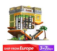 Set di edifici per case della libreria invertita, modello di negozio di città Architettura Edifici modulari Blocchi Regalo per adulti Bambini 3621 pezzi with instruction